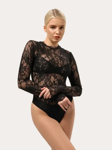 Body z koronki - Czarny
